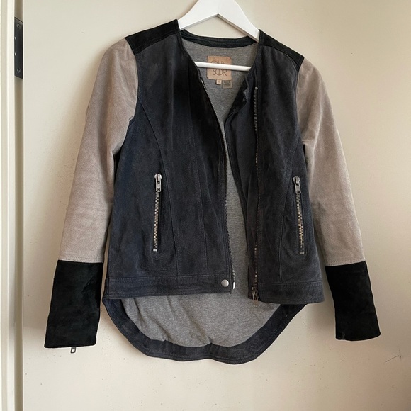 Chaser Colorblock Suede Biker Jacket - Picture 4 of 6